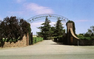 Entrance to Concannon Vineyard, Livermore, California, mailed 1983        